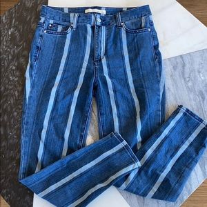Striped Blue Skinny Jeans